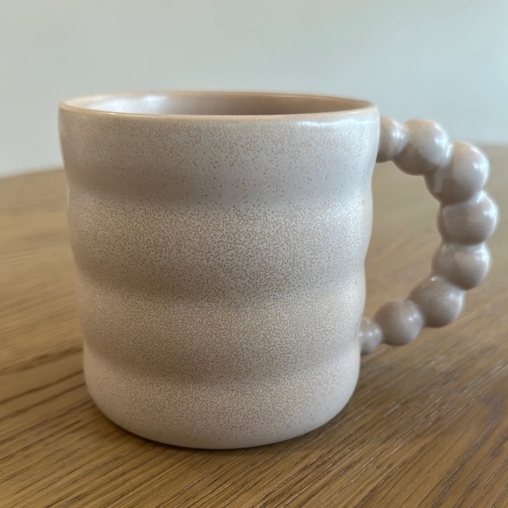 Textured Beige Ceramic Mug